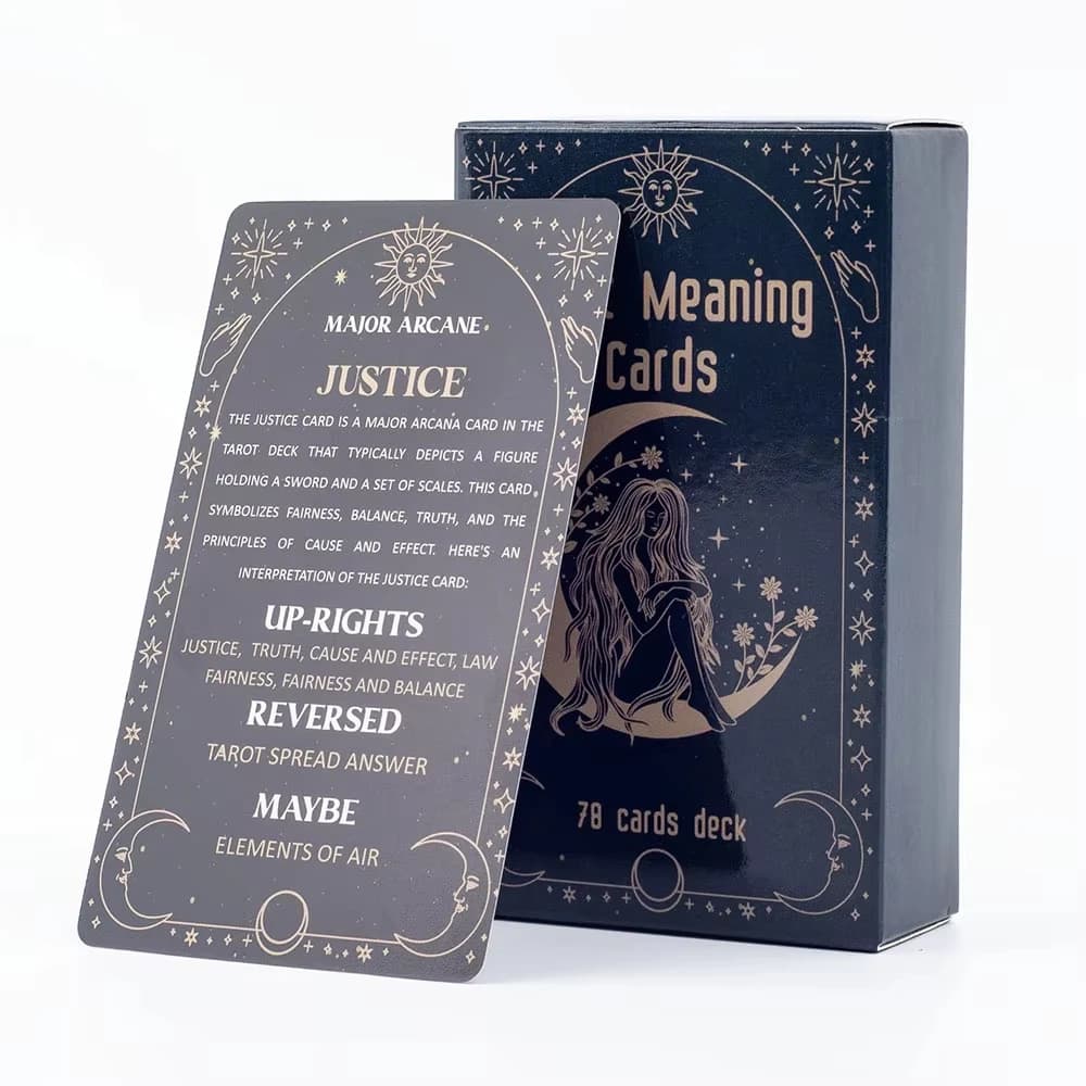 Meaning Tarot Cards 78 Cards Deck English Visions Divination Edition Board Game for Beginners Pocket Size Tarot Learning Deck