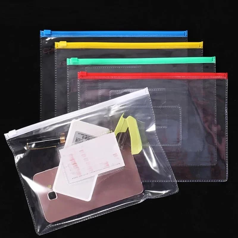 9 pezzi sacchetto di file trasparente studente scolastico plastica A4 A5 A6 documenti archiviazione sacchetto di archiviazione organizzatore informazioni cartelle tascabili
