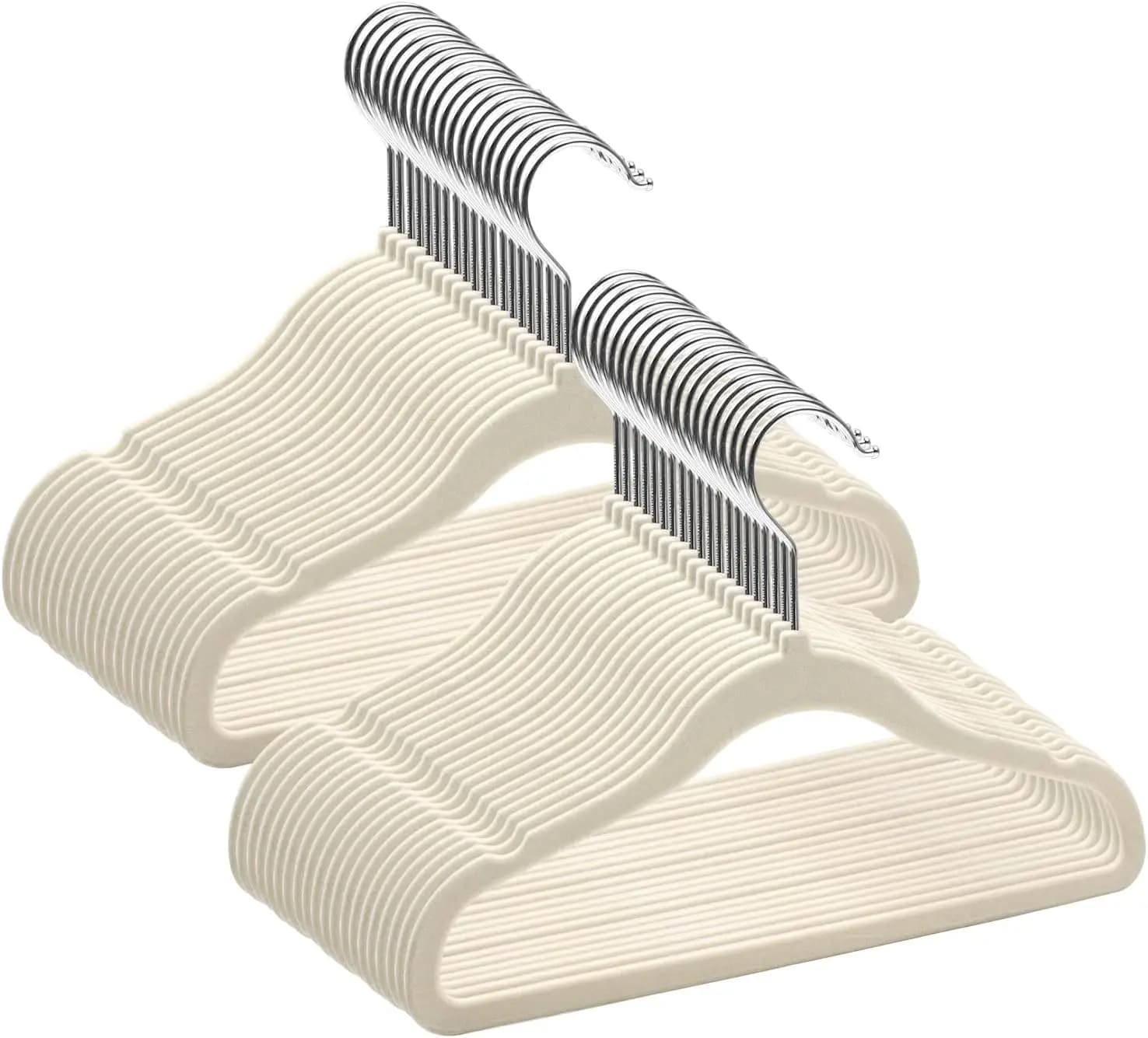 Pack of 50 velvet coat hangers for children, non-slip for clothes of newborns and small children with 360° rotation