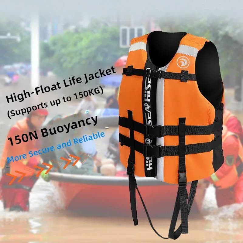 Giubbotto di Salvataggio per Adulti in EPE, Gilet Galleggiante in Cotone per Surf, Pesca, Spiaggia, Nuoto, Sport Acquatici, Protezione e Sicurezza