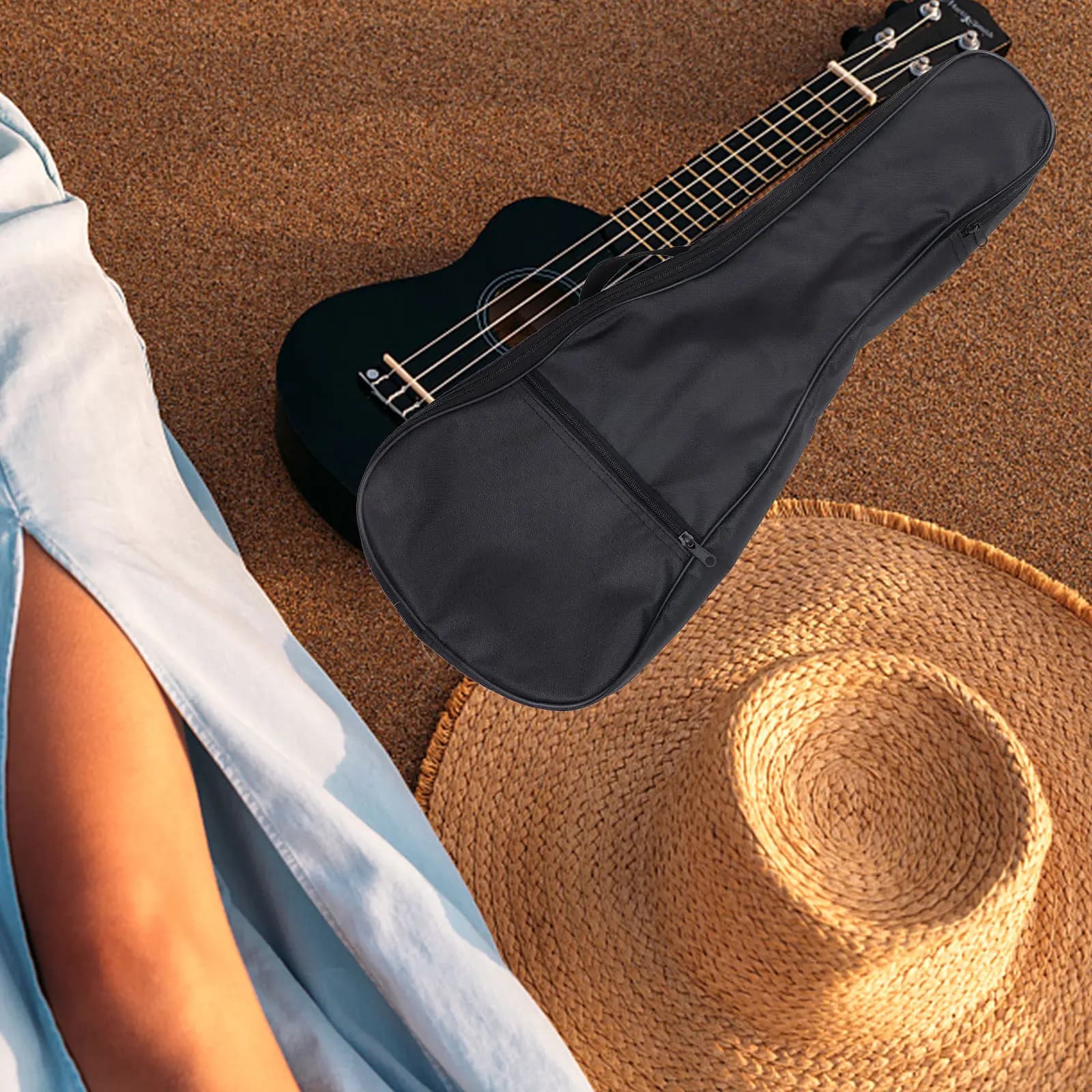Borsa Professionale per Ukulele 23 Pollici, Custodia Imbottita Resistente per Ukulele, Chitarra, Mandolino, Custodia Portatile per Strumenti