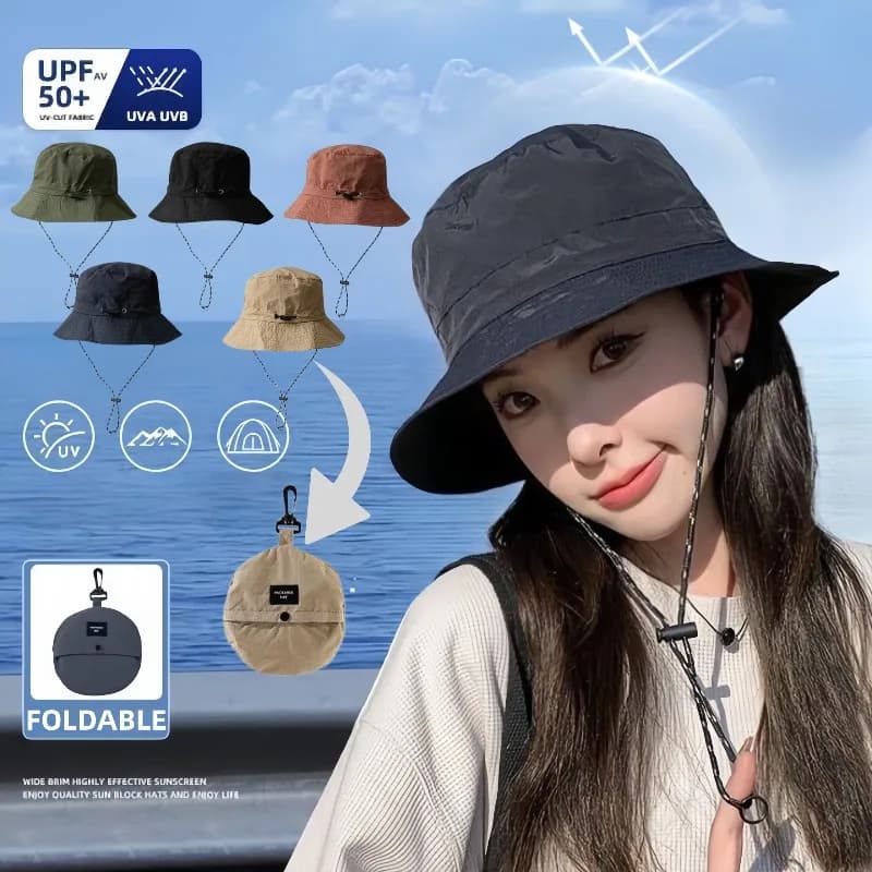 Nuovi Cappelli Estivi a Tesa Larga per Uomo e Donna UPF50+ Pieghevoli Impermeabili per Escursionismo Spiaggia Pesca Unisex
