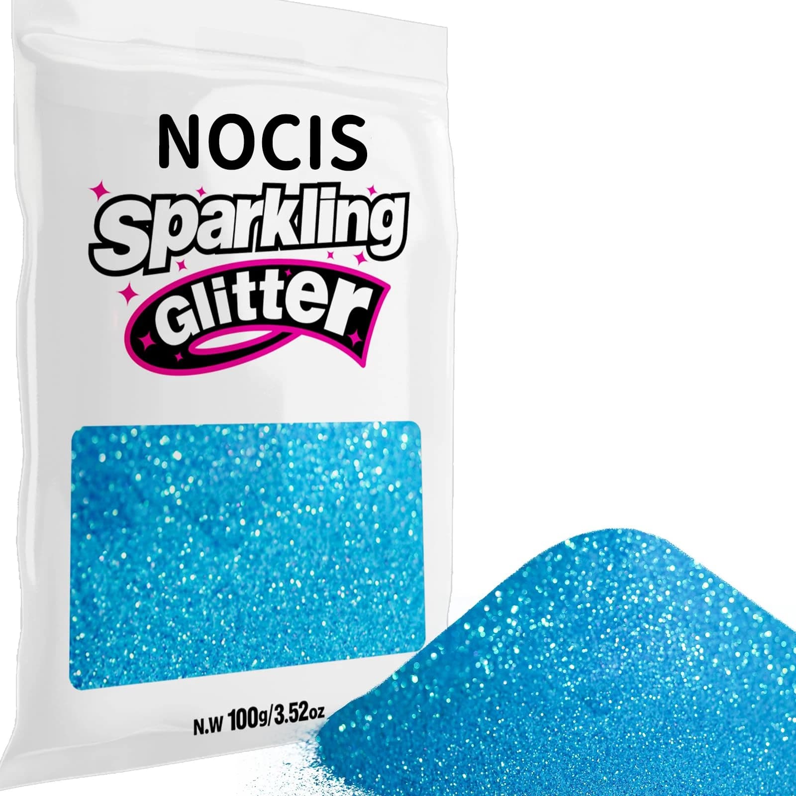 100 g/3,5 ounces NOCIS Iridescent Glitter suitable for crafts, resin, enamel - fine powder, sparkling for DIY jewelry, keychain