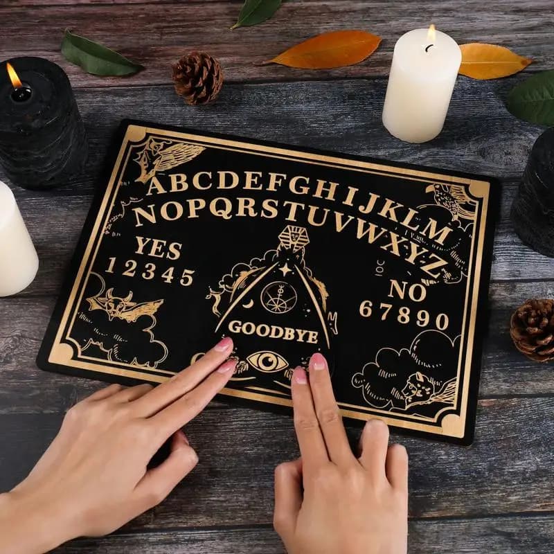 Scheda Ouija da 12 pollici Scheda a pendolo per divinazione in legno Scheda Ma-gic incisa Messaggio metafisico Kit scheda a pendolo per strega