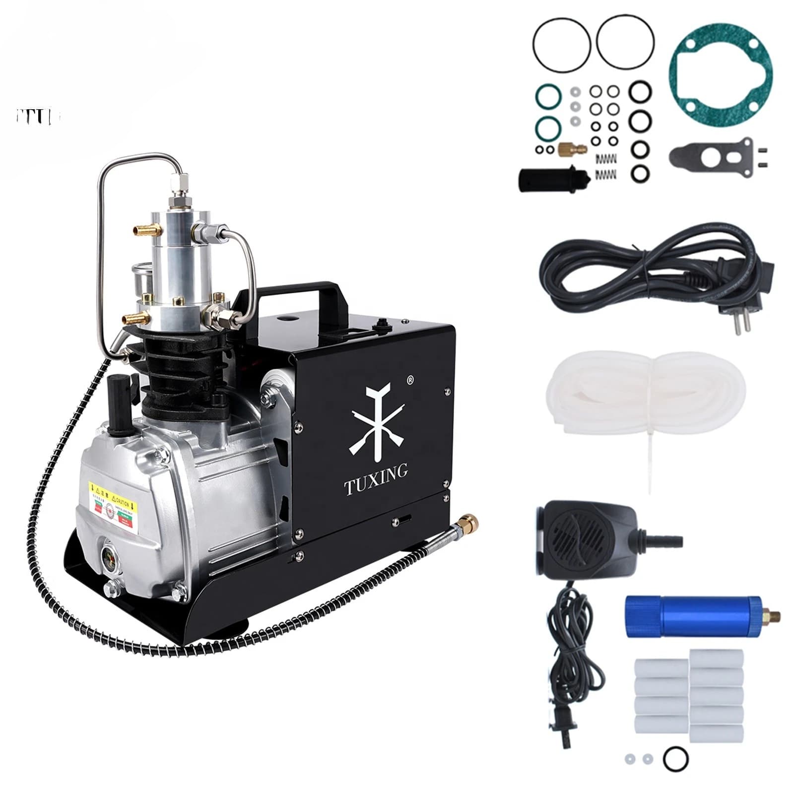 Handset 4500psi 300bar 30mpa High Pressure Air Compressor for Snorkeling Paintball for Diving