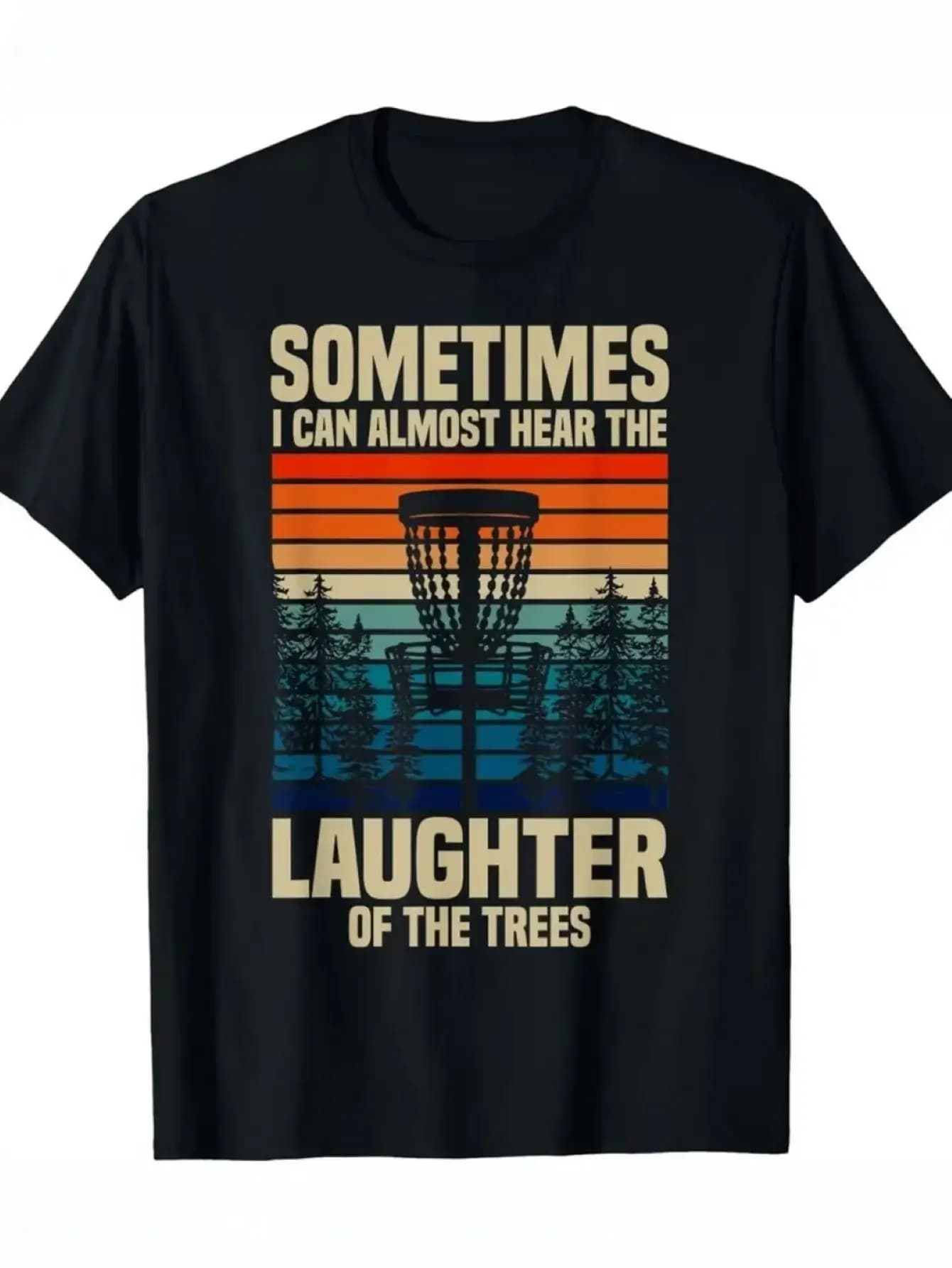 T-shirt con stampa grafica Disc Golf "Rire of the Trees" 100% cotone O-Collo manica corta T-shirt casual estiva da uomo Streetwear