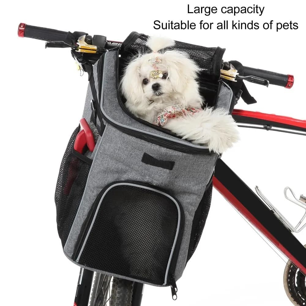 Breathable Mesh Pet Backpack Carrier Removable Liner Soft Sided Bike Pet Carrier Multi Colors Option Spacious Interior