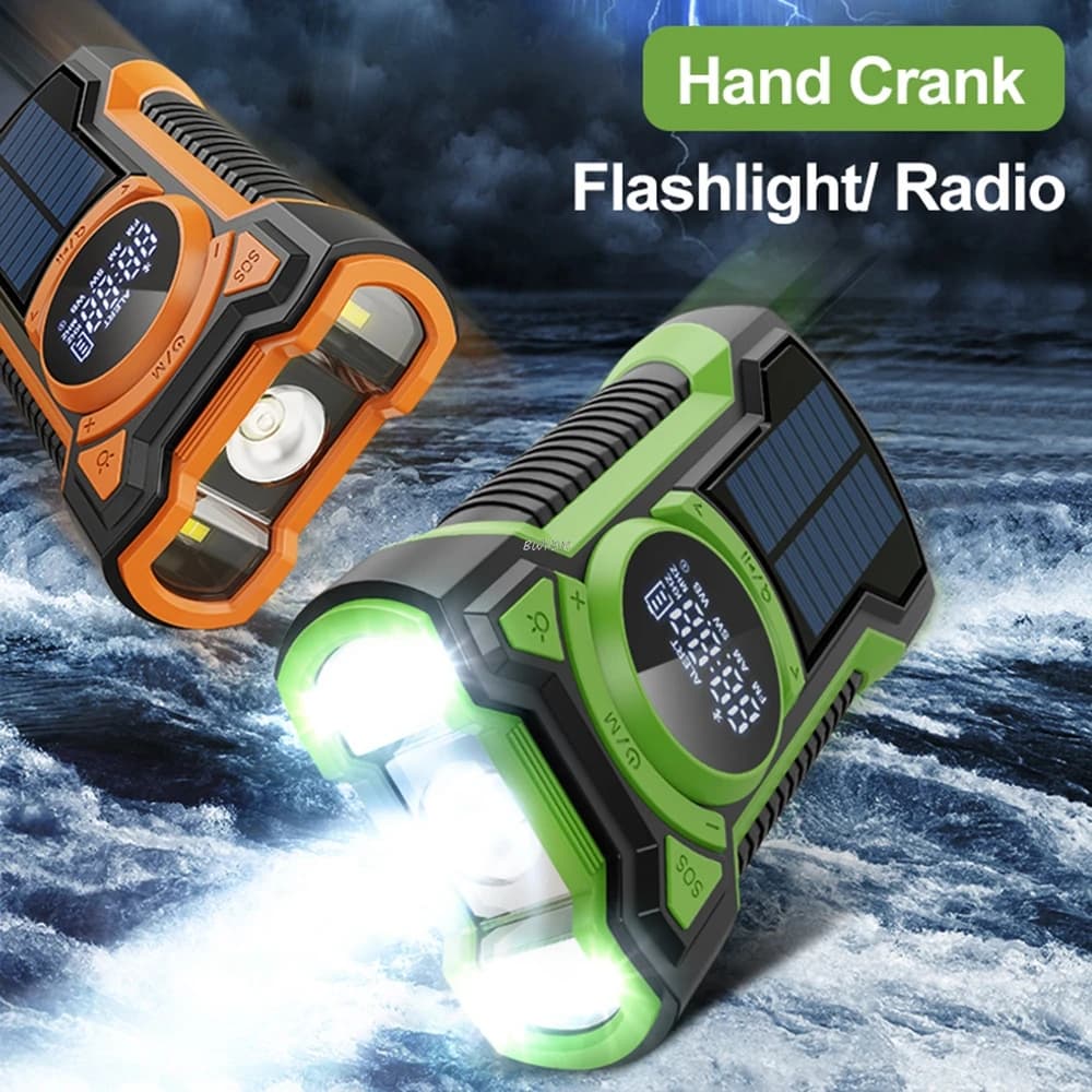 Hot 5000mAh Radio di emergenza solare Meteo Manovella FM AM NOAA Radio con Bluetooth LED Torcia Altoparlante Caricatore Power Bank