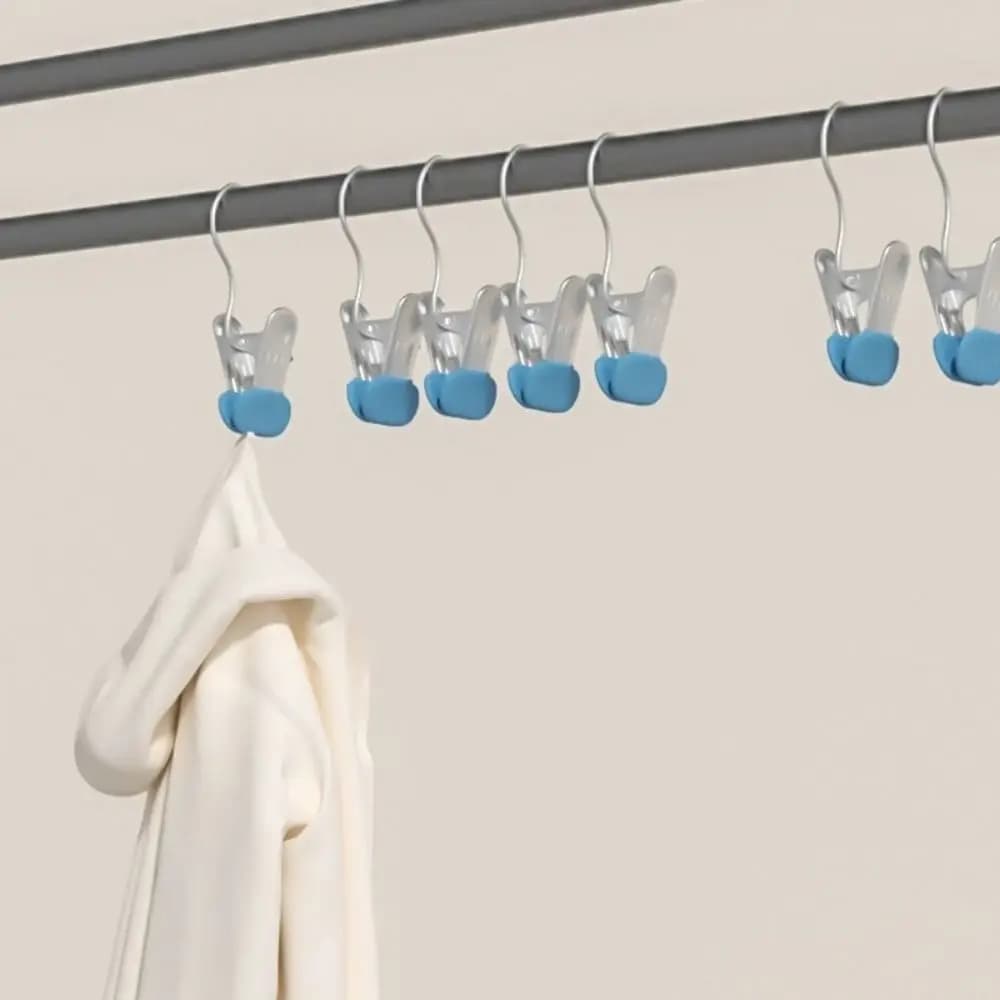 Set of 20 Parts of Stainless Steel Hangers for Leggings, Without Tracks, Anti-slip, with Hooks, Portals and Space Saving