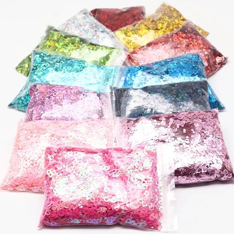 50g olografico a forma di cuore sirena paillettes per unghie cavo ultrasottile specchio laser flash fiocco artigianale bellezza decorazione per unghie 3 mm