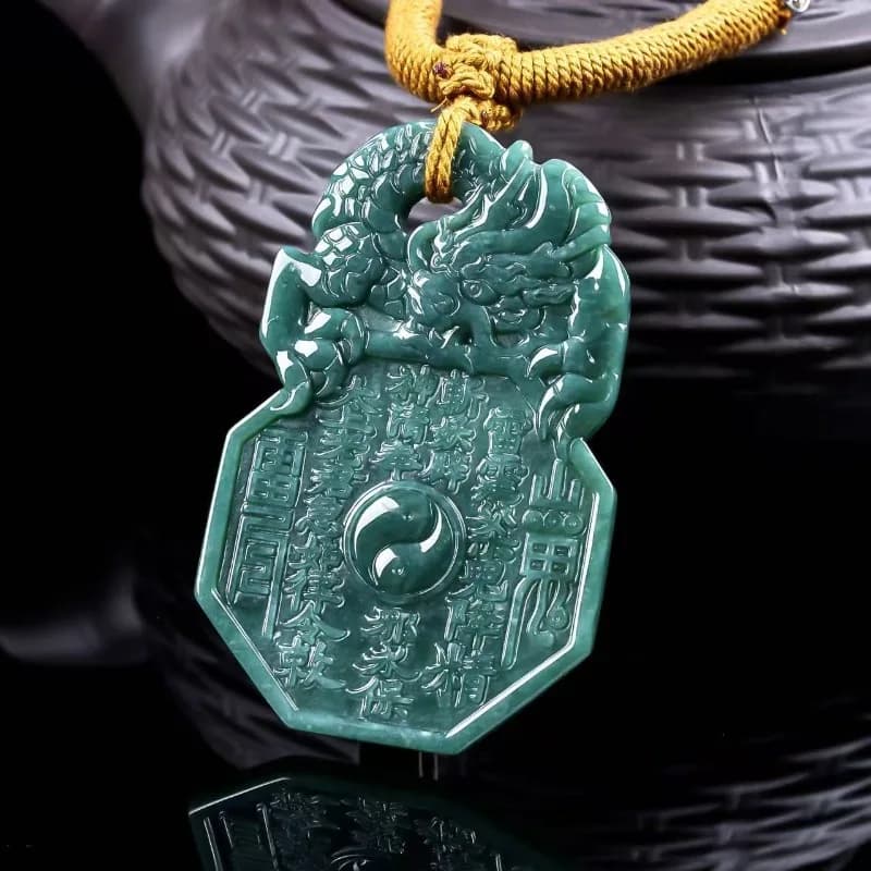 Natural Real Emerald Blue Water Mountain Ghost Coin Pendant Myanmar Jadeite Necklace Jewelry Charm Designer Luxury Certificate