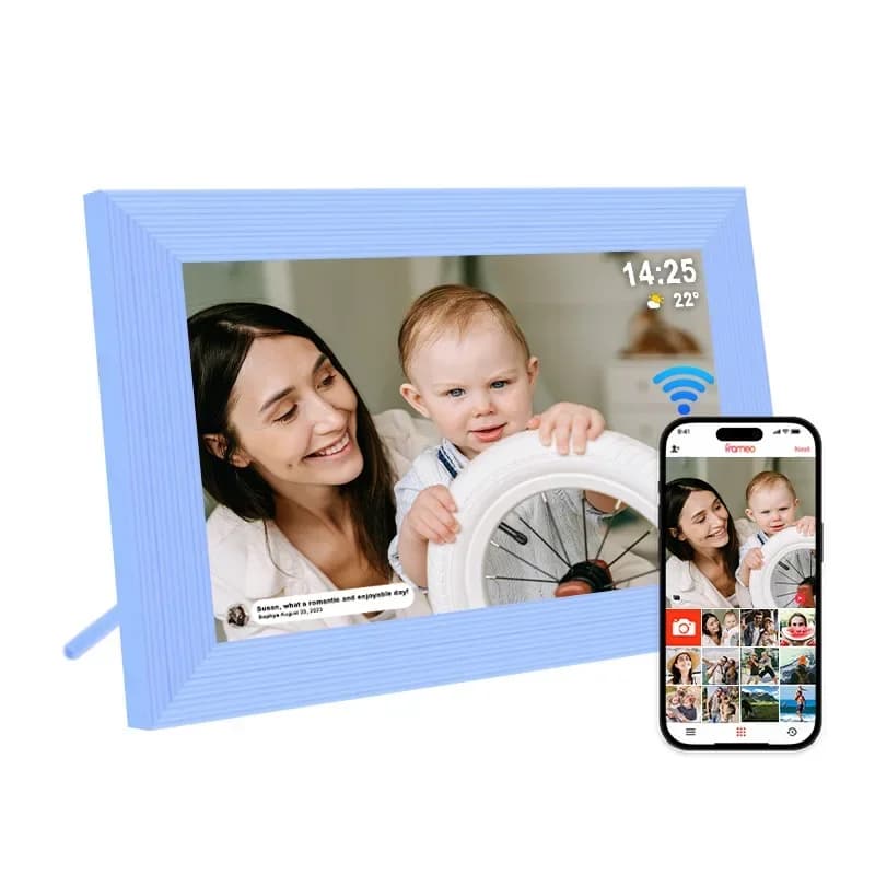 Cornice per foto wireless cloud da 10,1 pollici, cornice elettronica Wi-Fi ad alta definizione, album digitale touch screen