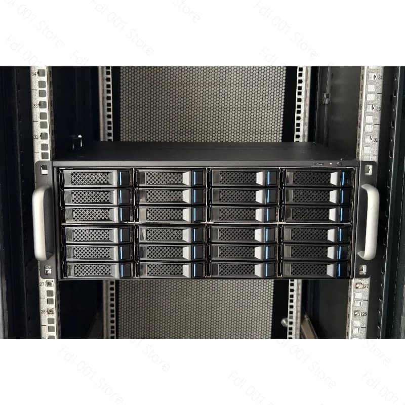 Metal M424 4U Can Cabinet with 24 Disk Positions 12G High Speed Black Skirt NAS Storage Expansion Cabinet with Built-in Power Su