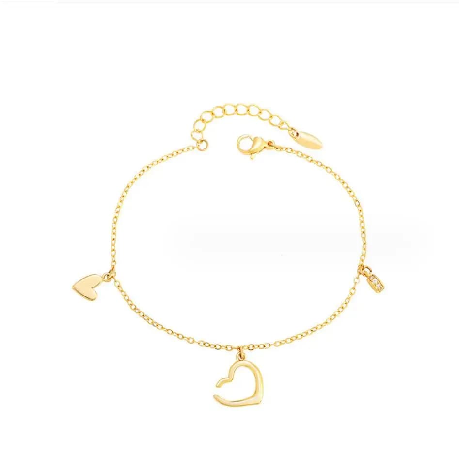 1PC Braccialetti a forma di cuore color oro per ragazze, catena Rolo, gioielli con chiusura a lucchetto F1879