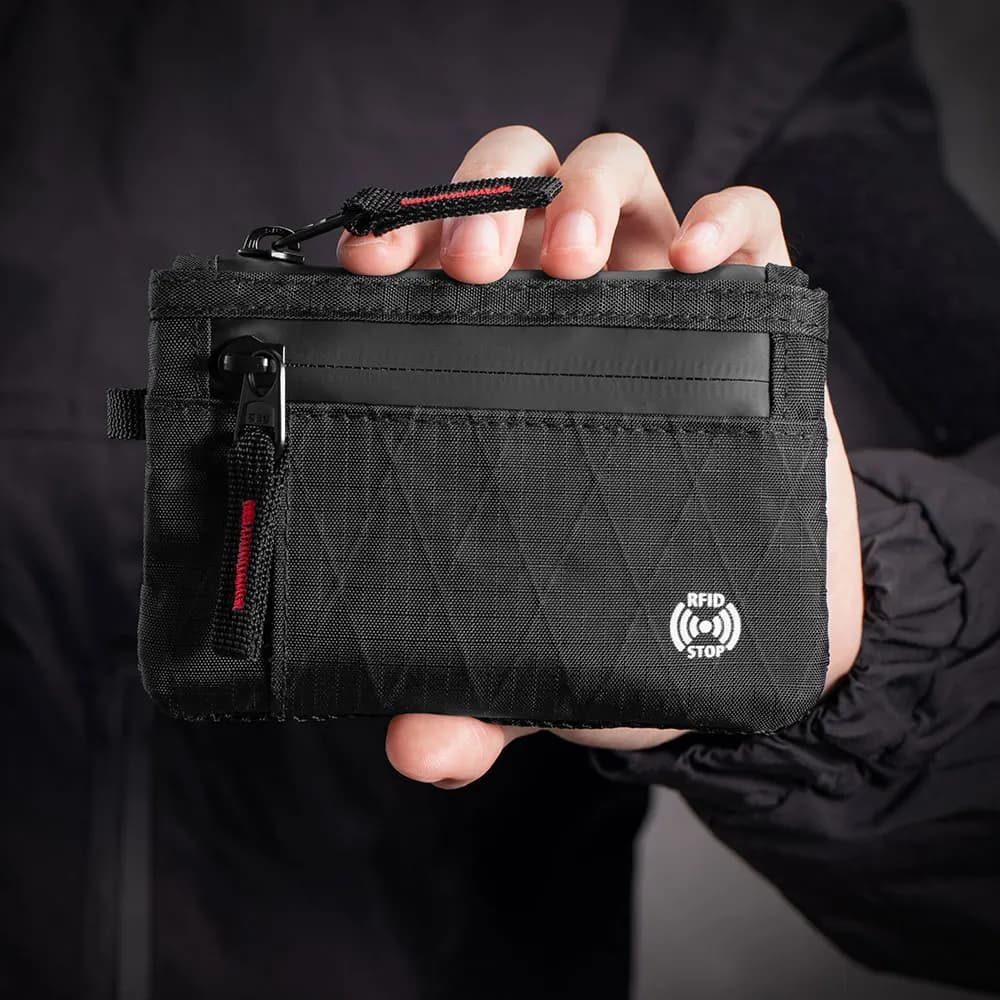 Slim Wallet, RFID Blocking Function Credit Card Holder, Pocket Size Organizer for Men Women, Mini Coin Purse with Zipper
