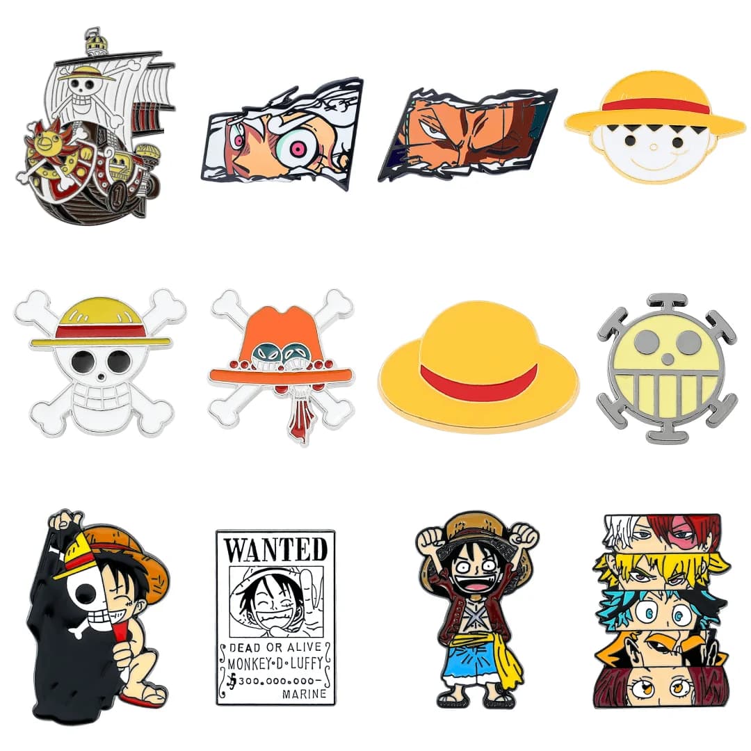 Spille Anime Popolari: Luffy, Zoro, Ace, Sunny, Go - Spille per Zaino e Abbigliamento, Gioielli, Regalo
