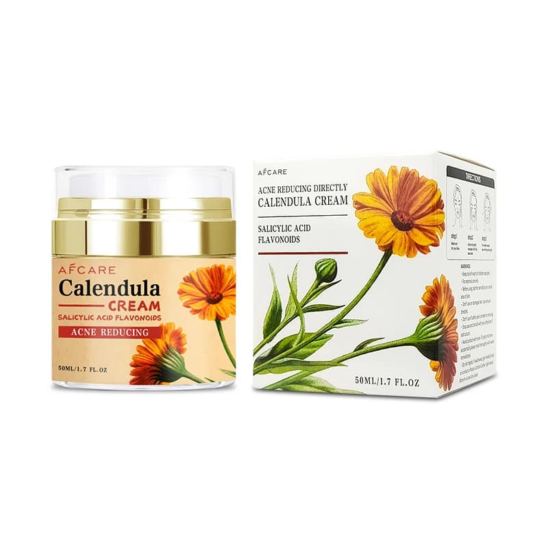 Calendula Cream for Mature Skin - Soothes Hydrates Nourishes with Helichrysum & Bakuchiol Strengthens Fragile Thin Skin