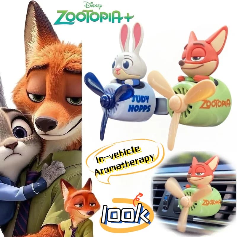 Disney Zootopia Nick Wilde Judy Hopps Movie Merchandise Cartoon Cute Car Deodorant Couple Air Outlet Decoration for High Value Cars