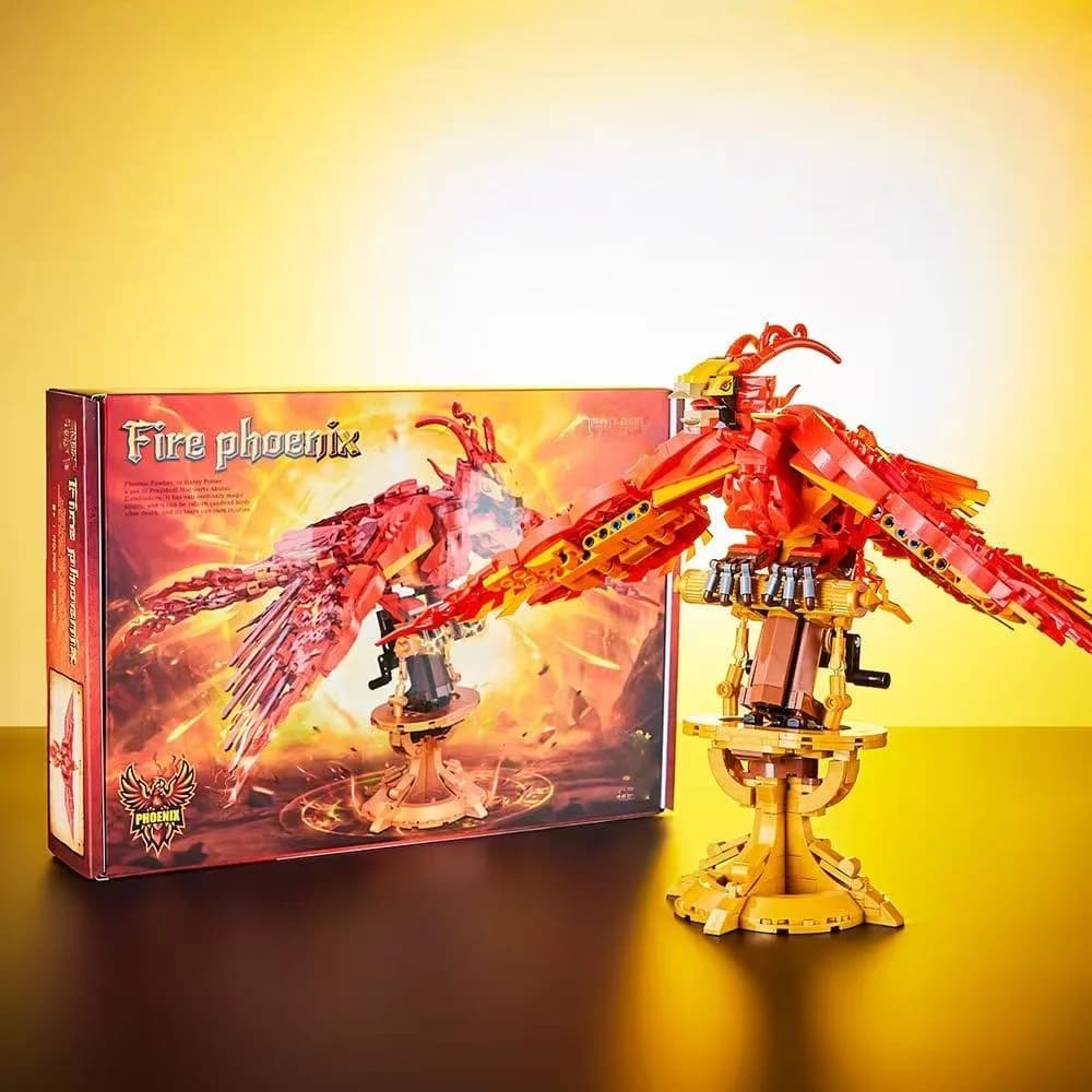 Kit di Costruzione MOC Phoenix di Fuoco, Mattoncini Tecnici Creativi, Giocattoli da Costruzione, Progetto Fai-da-Te, Regalo per Ragazzi e Ragazze