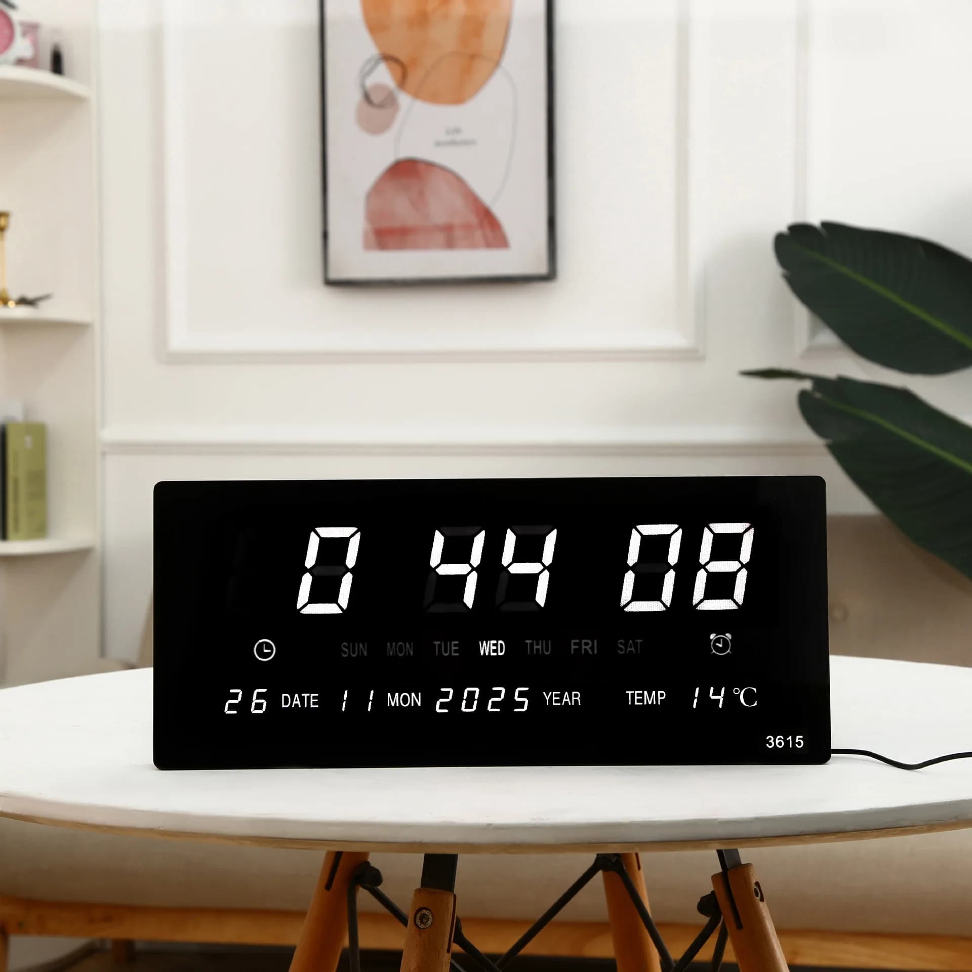 Commercio all'ingrosso 25 Nuovo modello Orologio da tavolo a LED Calendario perpetuo Orologio da parete elettronico in vetro per soggiorno Ufficio Luoghi pubblici