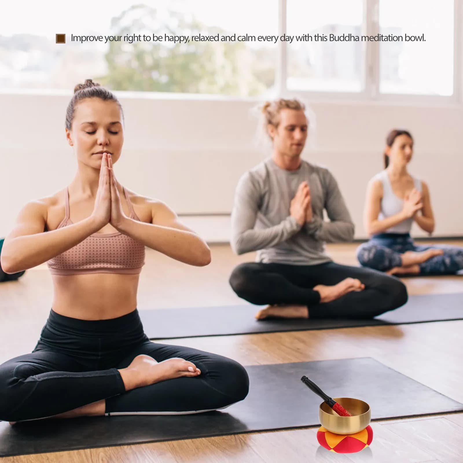1Set Buddha Sound Singing Bowl Copper Tibetan Meditation Bowl Healing Relaxation Yoga Meditation Supplies Buddhist Supplies