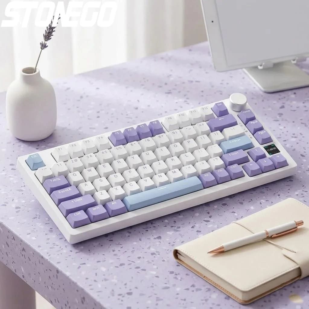 Tastiera Meccanica Hot Swap 75 Tasti con Display TFT, Batteria 4000mAh, Bluetooth, 2.4G, Cablata, RGB LED, Controllo a Manopola, per E-Sports, Windows e Mac