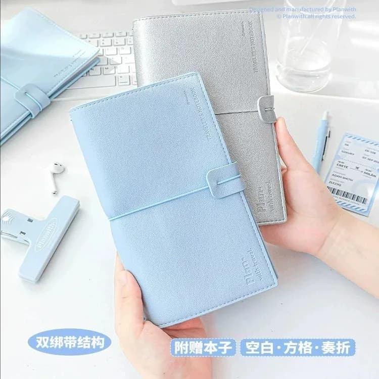 MINKYS Diario di viaggio in pelle PU Notebook Planner Annuale Agenda giornaliera settimanale Libro di cancelleria scolastica