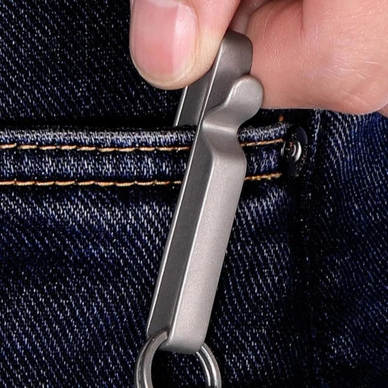 Clip portachiavi a cinghia titanio a0ka con clip tastieriche staccabili a doppio late