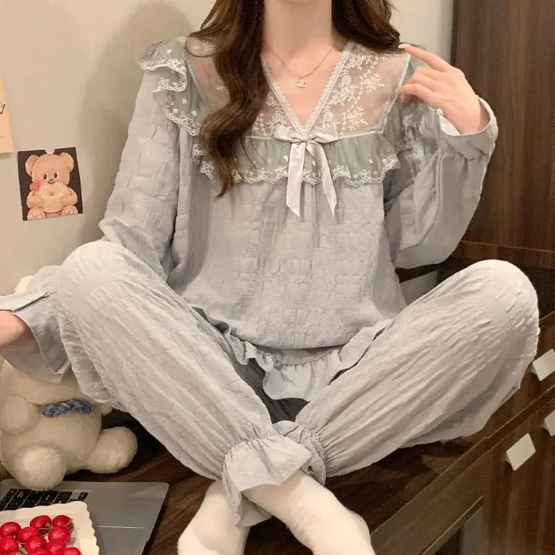 Pjs Set Pigiama da donna Pigiama invernale caldo da donna Abbigliamento per la casa alla moda, Pigiama Set pigiama carino e morbido in cotone