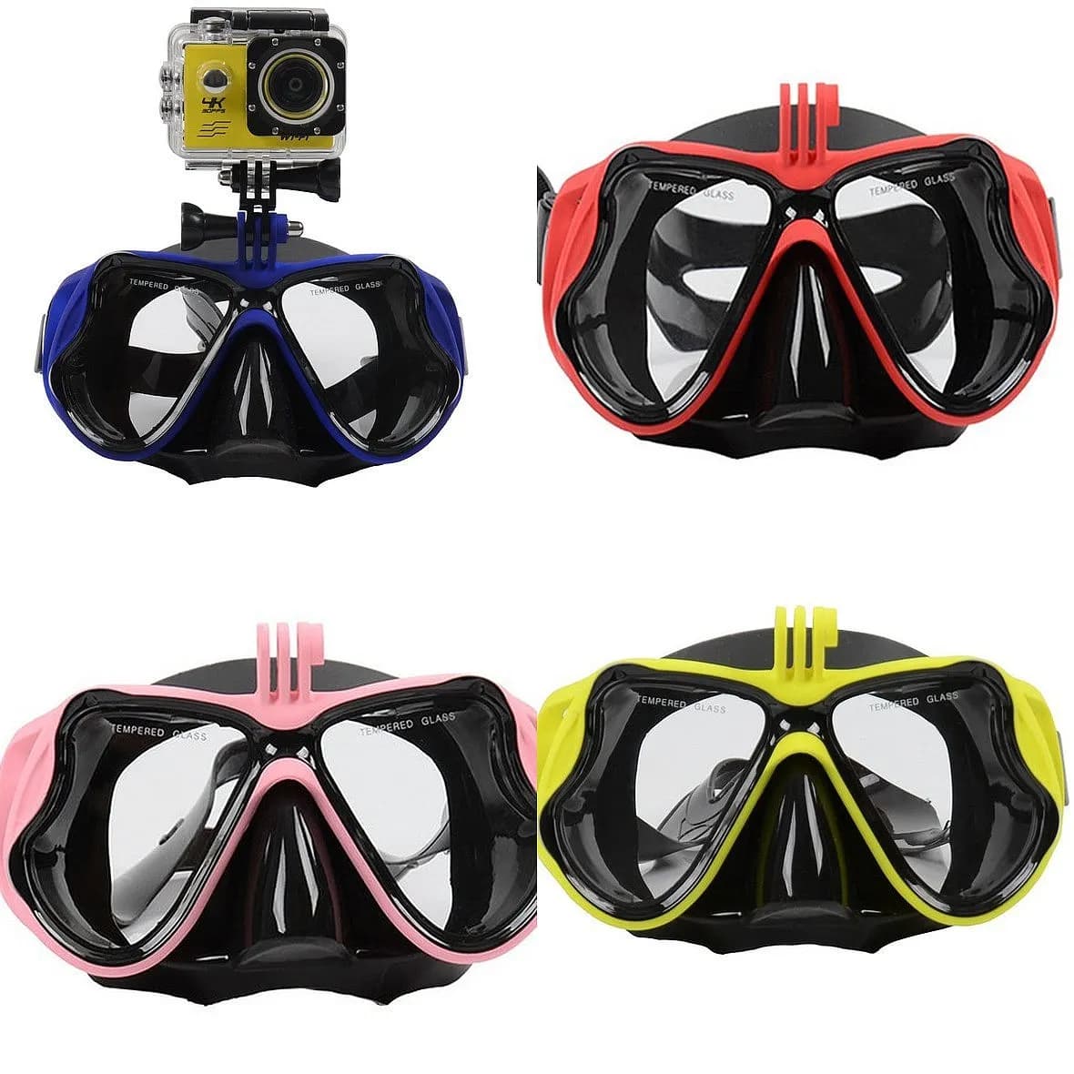 GoPro Diving Mask Waterproof Snorkeling Mask for Xiaomi Yi Camera