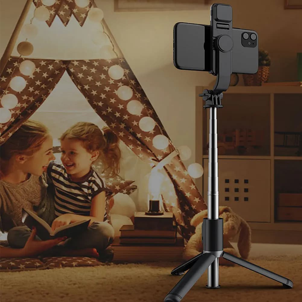 Bastone selfie BT estensibile per Iphone Android Treppiede portatile Supporto da tavolo stabile per foto di gruppi di viaggi