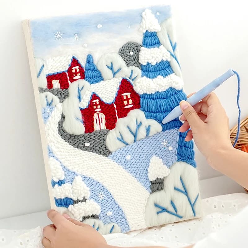 3D Embroidery Punch Needle Kit Craft Art Needle Set Wool Felt Kit Yarn Cross Stitch Kit Home Decor Crochet Sewing Kit For Gift