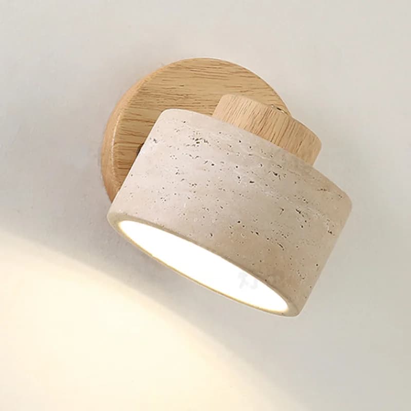 Mid ancient style wall light yellow cave stone bedroom bedside reading light year vintage wabi sabi style living room wall light