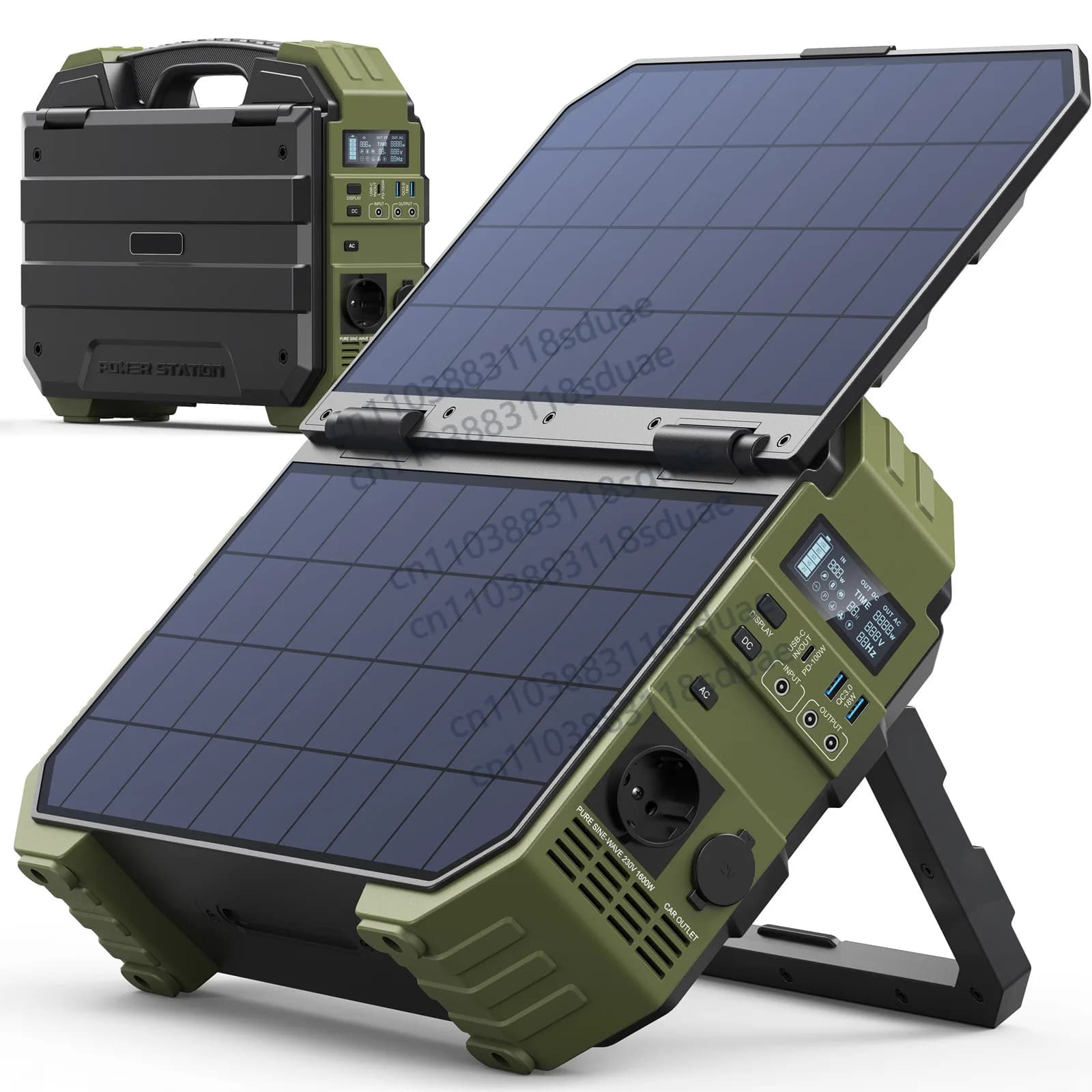 1600W Portable Power Station with Built-in Solar Panel Pack Solar Generator for Outdoor Camping RV Travel
