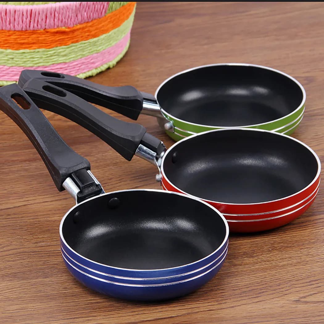 Mini padella antiaderente in acciaio da 12cm/14cm/16cm/18cm, pentola, casseruola, colore casuale, per pentole e utensili da cucina
