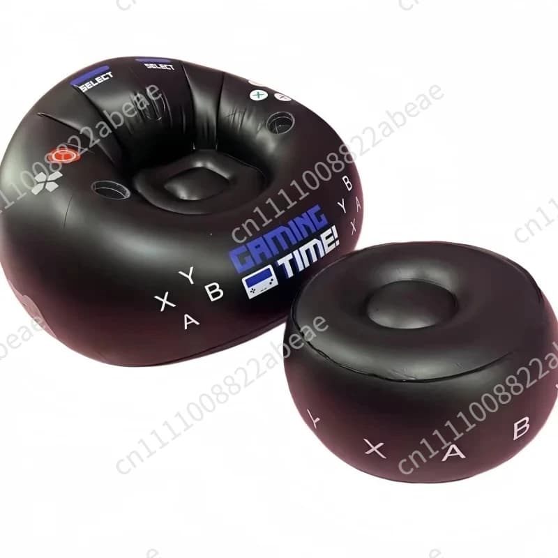 Pvc Gaming Inflatable Circular Sofa Chair, Creative Internet Cafe Game Hall Backrest Chair Lazy Music Festival with Letter Sofa