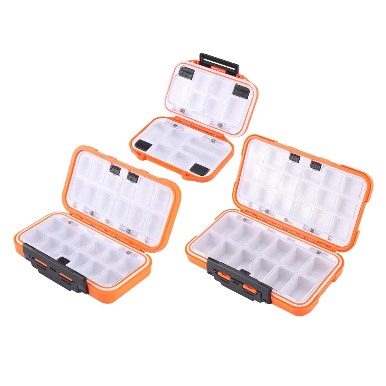 Rigid fishing bait case Double-sided bait box Plastic fishing gear box