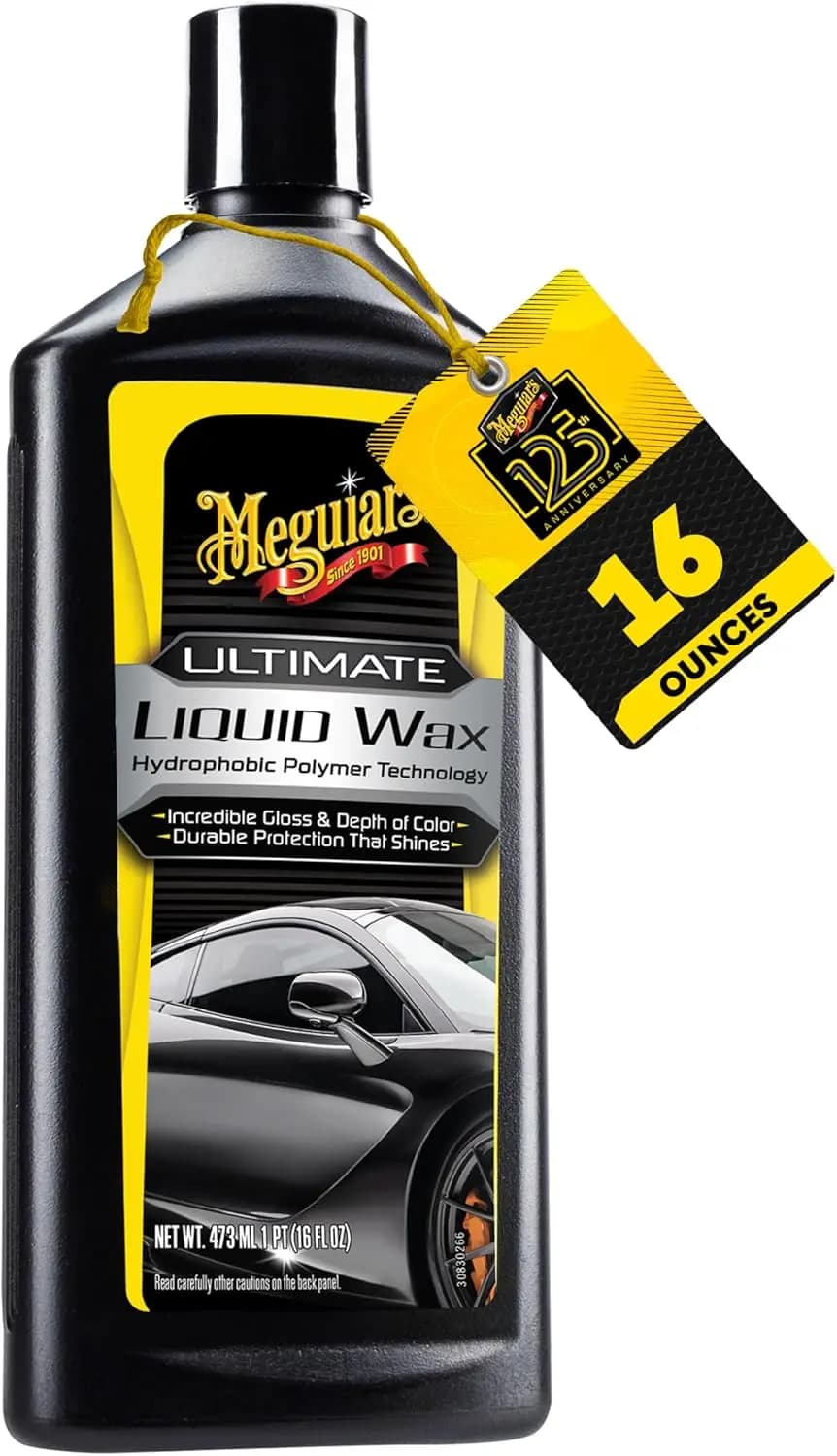 Cera Liquida per Auto per Protezione Duratura e Lucentezza, Facile da Applicare Anche con Sole Forte, Include Asciugamano Premium e Tampone Applicatore, 16