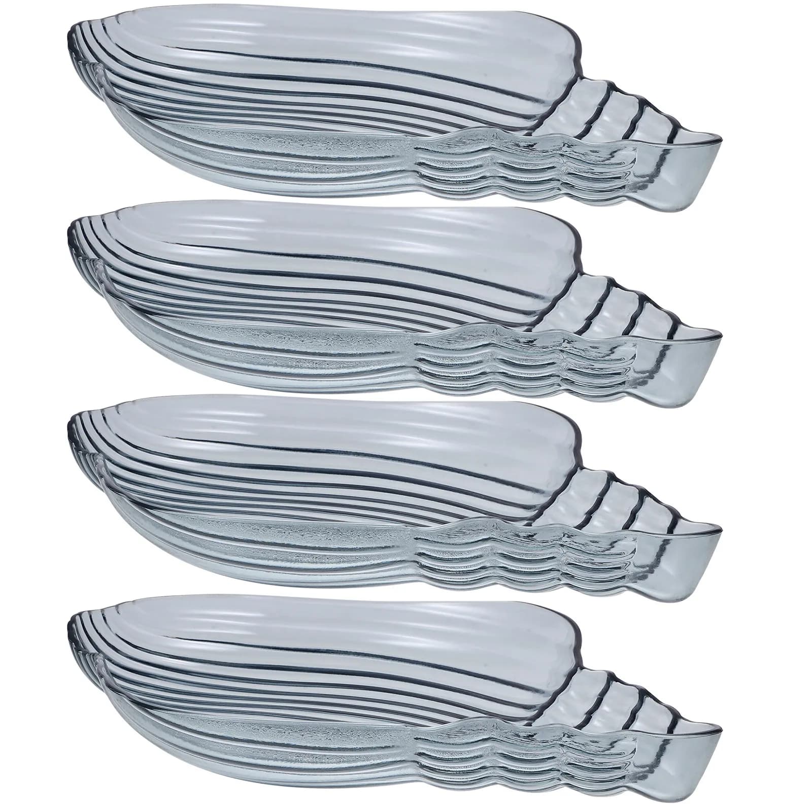 4Pcs Multi-Purpose Fruit Plate Simple Generous Design Dried Fruit Dish Snack Storage Tray Desktop Organizer Party Wedding