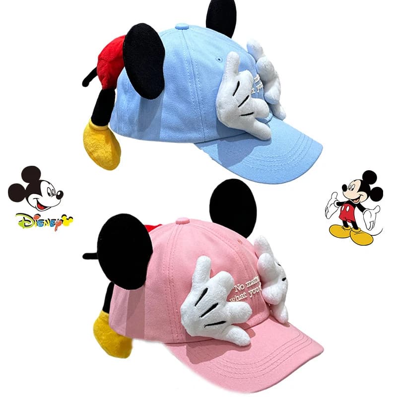 Cappellino da Baseball con Visiera a Forma di Muso di Mickey, Stile Cartone Animato, per Genitori e Figli, Cappello da Sole alla Moda per Donne, Ideale per le Gite