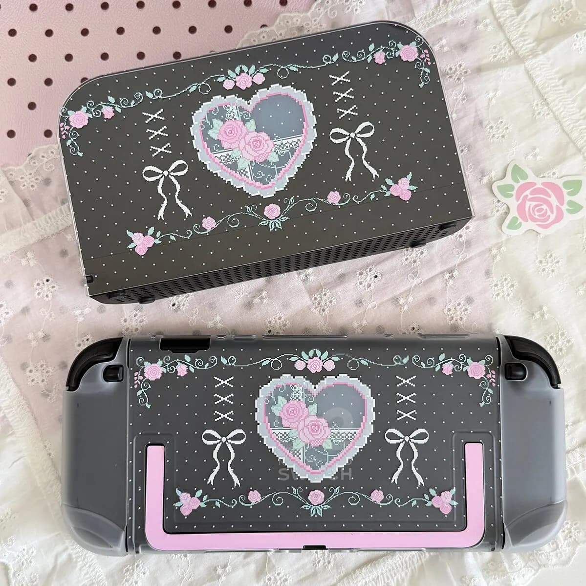 Case Skin For Nintendo Switch 2 Protective Cover Shell Pink Rose Accessories For Switch Oled/Switch Lite Controller Joy-Con