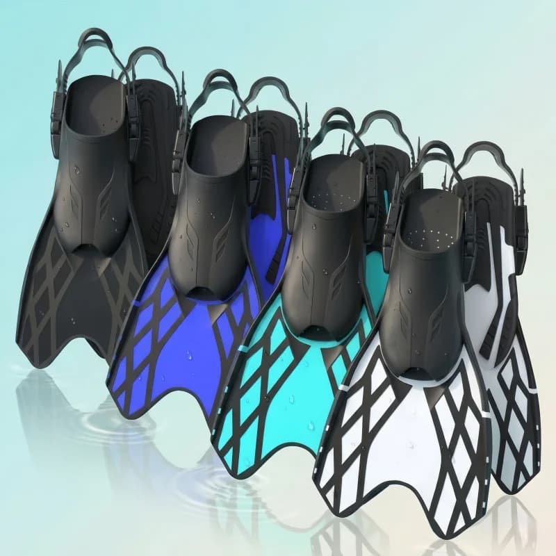 Pinne da Immersione Regolabili con Tallone Aperto per Adulti e Adolescenti, Pinne da Snorkeling in Silicone Morbido, Comode e Antiscivolo per Sport Acquatici