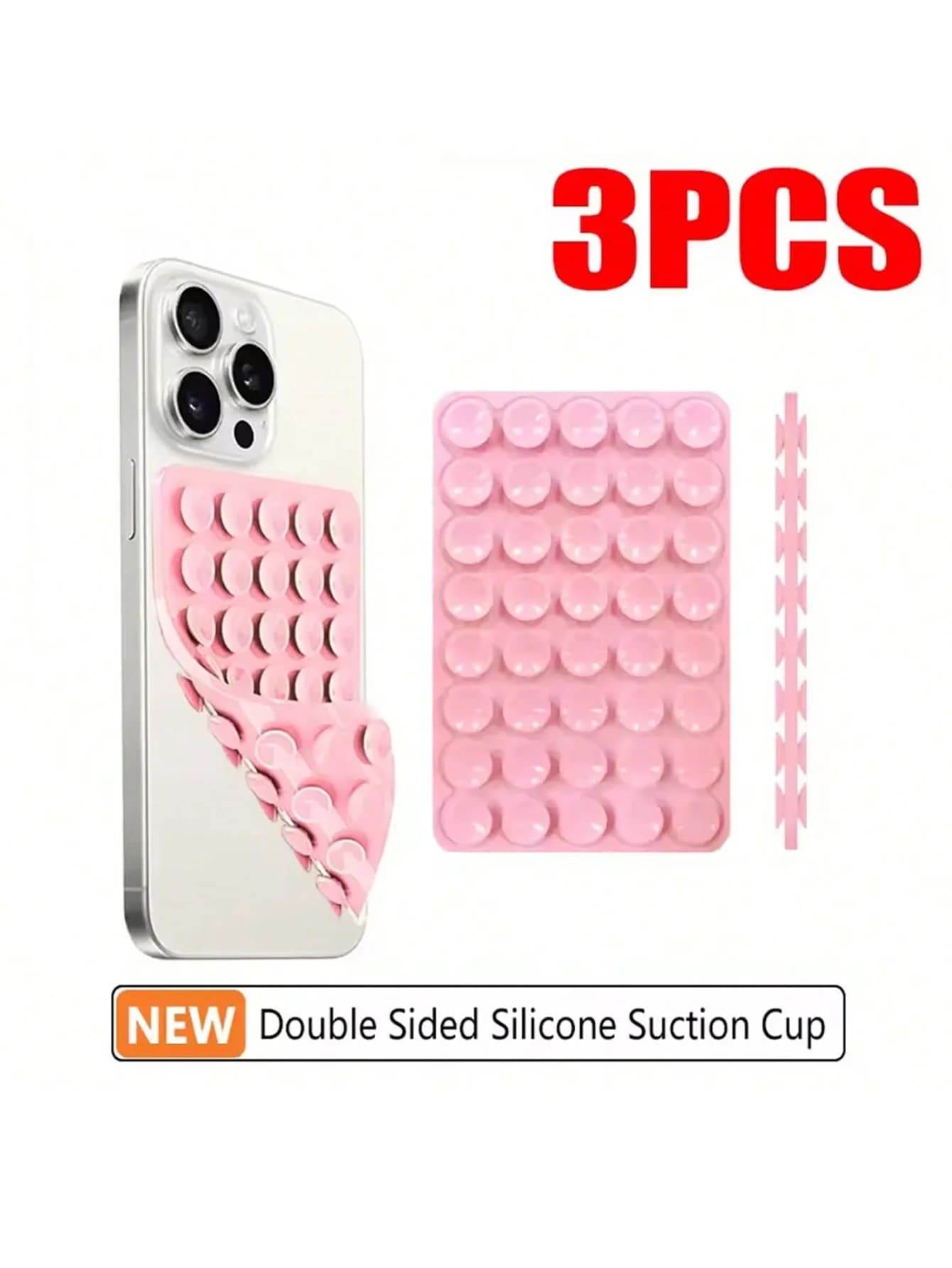 Supporto per telefono con ventosa in silicone bifacciale 3/1, ventosa in gomma siliconica rimovibile, utilizzabile per selfie e video.