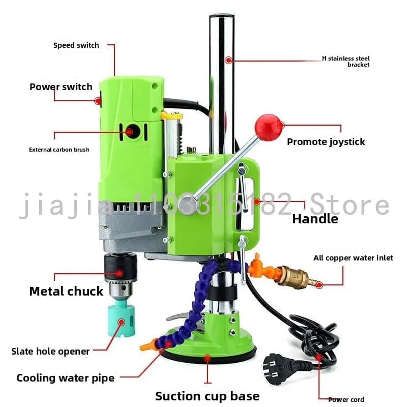 Piastrelle in ceramica di vetro tavola di roccia perforazione dedicata ventosa da tavolo trapano ad acqua piccola perforatrice elettrica fissa