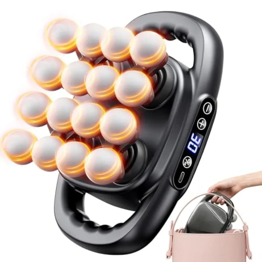 Mini Massage Gun with 16 Heads, Valentine's Gift, Portable Massage to Relieve the Muscle Pain of Collo, Back, Spalle and Gambe, Silent and Deep