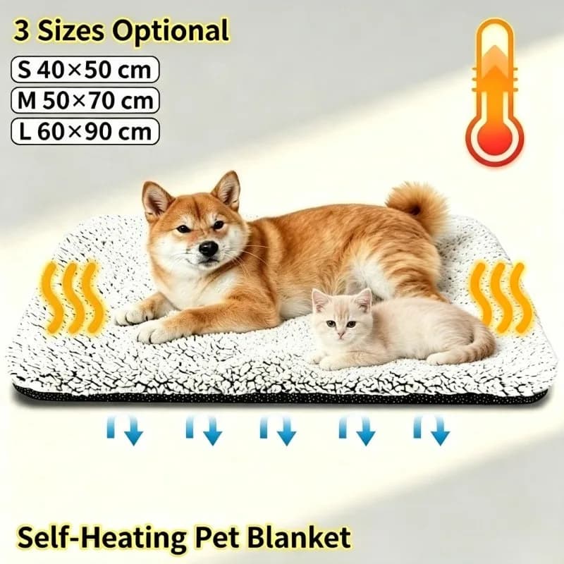 1pc Self-Heating Pet Pad, Washable Thermal Cushion Mat for Cats Dogs, Warm Soft Blanket for Puppy & Kitten Winter Bed, Pet Bed