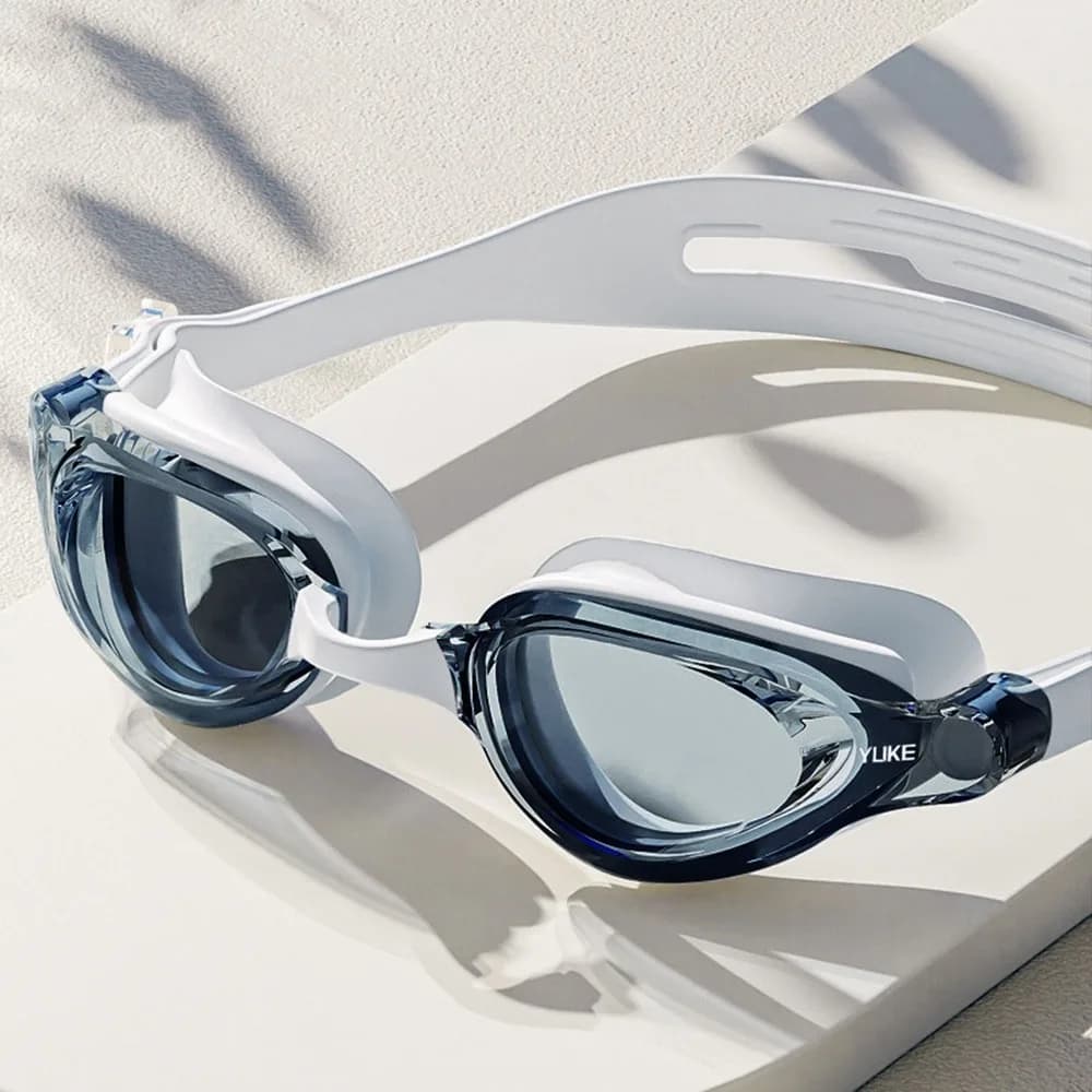 Silicone Swimming Goggles Adjustable High-definition Swim Eyewear Glasses UV Protection Anti-fog Flat Transparent Goggles