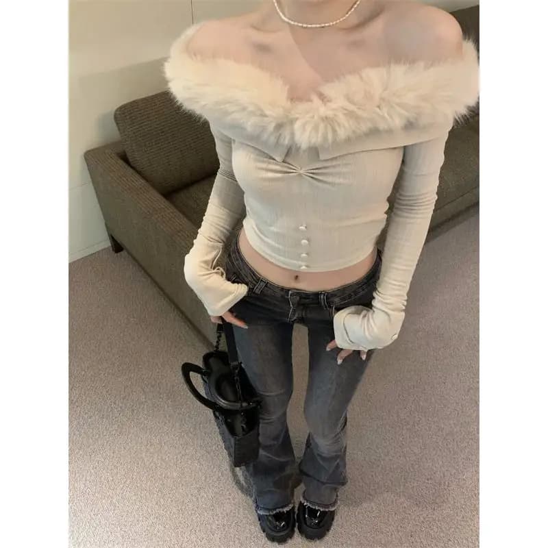 Sweaters Jumpers Pullovers Women Old Money Damen Elegant Chic Top Jeweled Button Club Night Party Gala Multicolor Fashion Simple