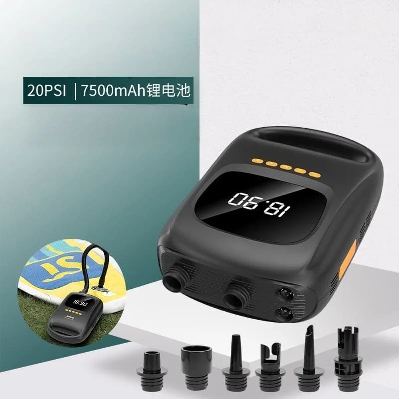 Pompa ad aria portatile gonfiabile ed estraibile per tenda, SUP, paddle board, kayak, alimentatore mobile 7500mAh per esterni