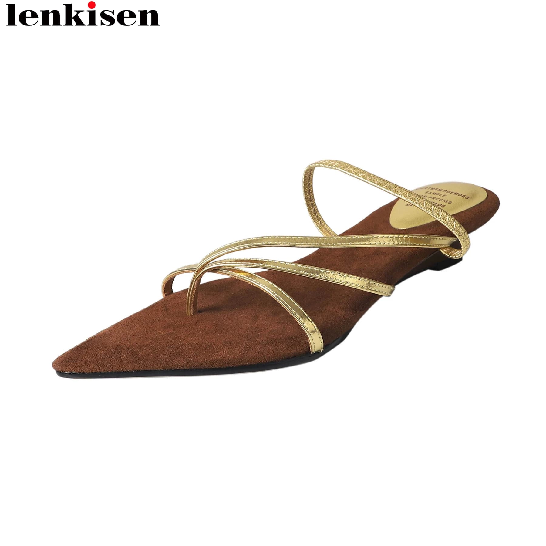 Sandali da donna moderni Krazing Pot in pelle bovina di grandi dimensioni con punta a punta, perfetti per l'estate, per appuntamenti, casual, feste, ufficio e passerelle.